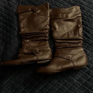 brown leather boots